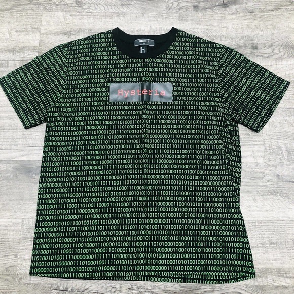 Forever 21 “Hysteria” T Shirt Mens Sz L Green & Black Boys Short Sleeve Tee E2 - Picture 5 of 5